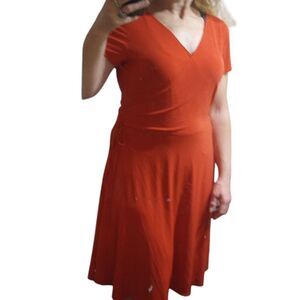 Chadwicks Faux Wrap Mid Length Dress With Drawstring Waist